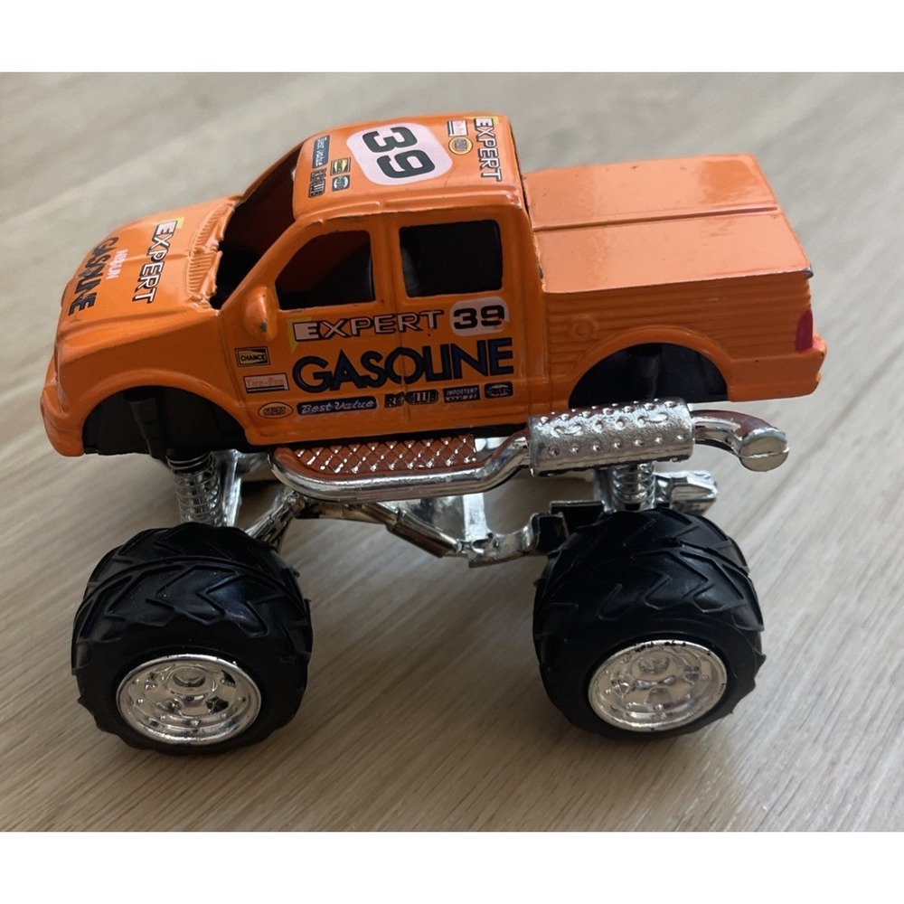 Monster Truck #39 Expert Gasoline Orange 4x4 Diecast Vehicle 1:43 4" Rare Shocks